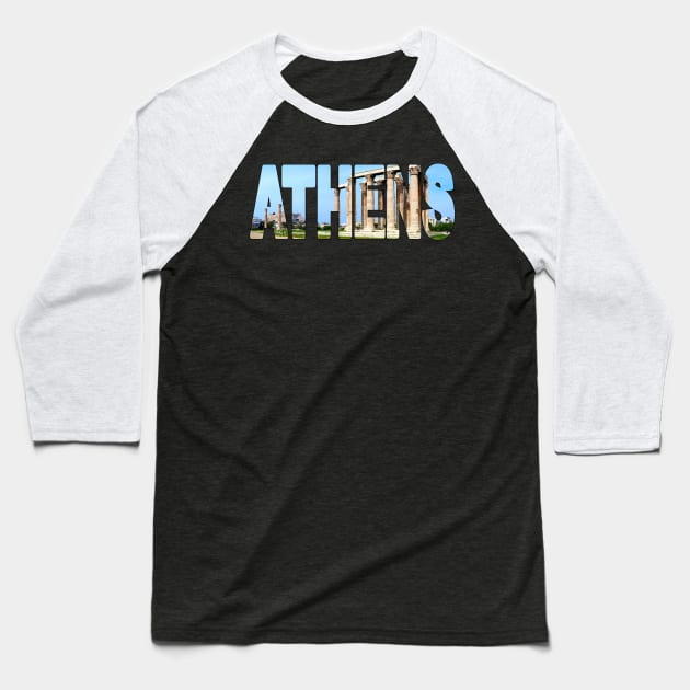 ATHENS - Temple of Zeus Acropolis Greece Baseball T-Shirt by TouristMerch